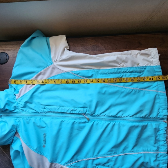 Columbia Blue Colorblock Raincoat, Large - Picture 15 of 15